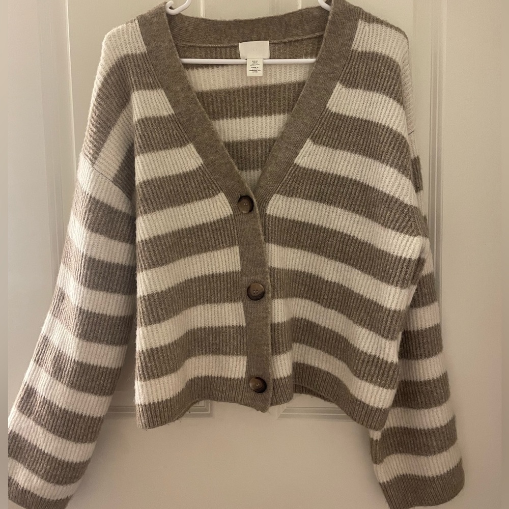 Striped Cardigan H&M (Taupe and Cream)